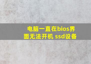 电脑一直在bios界面无法开机 ssd设备